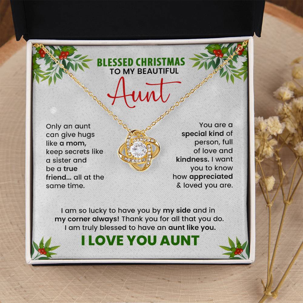 Blessed Christmas Aunt Necklace – Meaningful Holiday Gift with Heartfelt Message Card