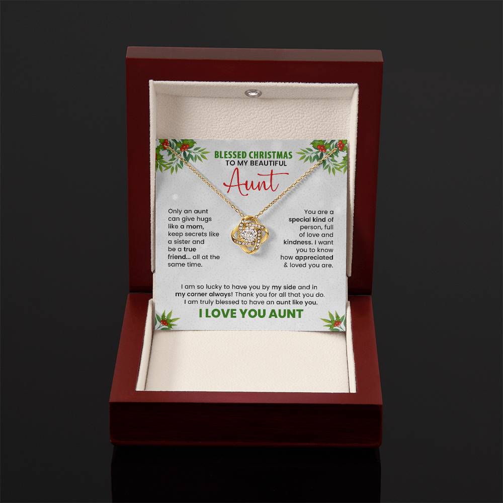 Blessed Christmas Aunt Necklace – Meaningful Holiday Gift with Heartfelt Message Card
