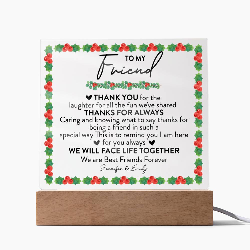 Personalized To My Friend Acrylic Block – Best Friends Forever Gift