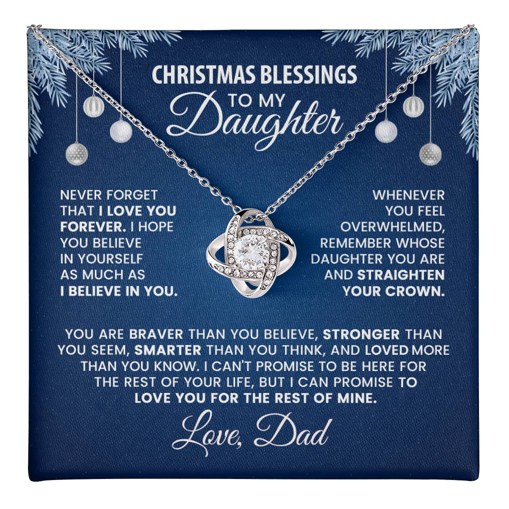 Christmas Blessings Necklace for Daughter from Dad – Heartfelt Holiday Gift with Inspirational Message Card