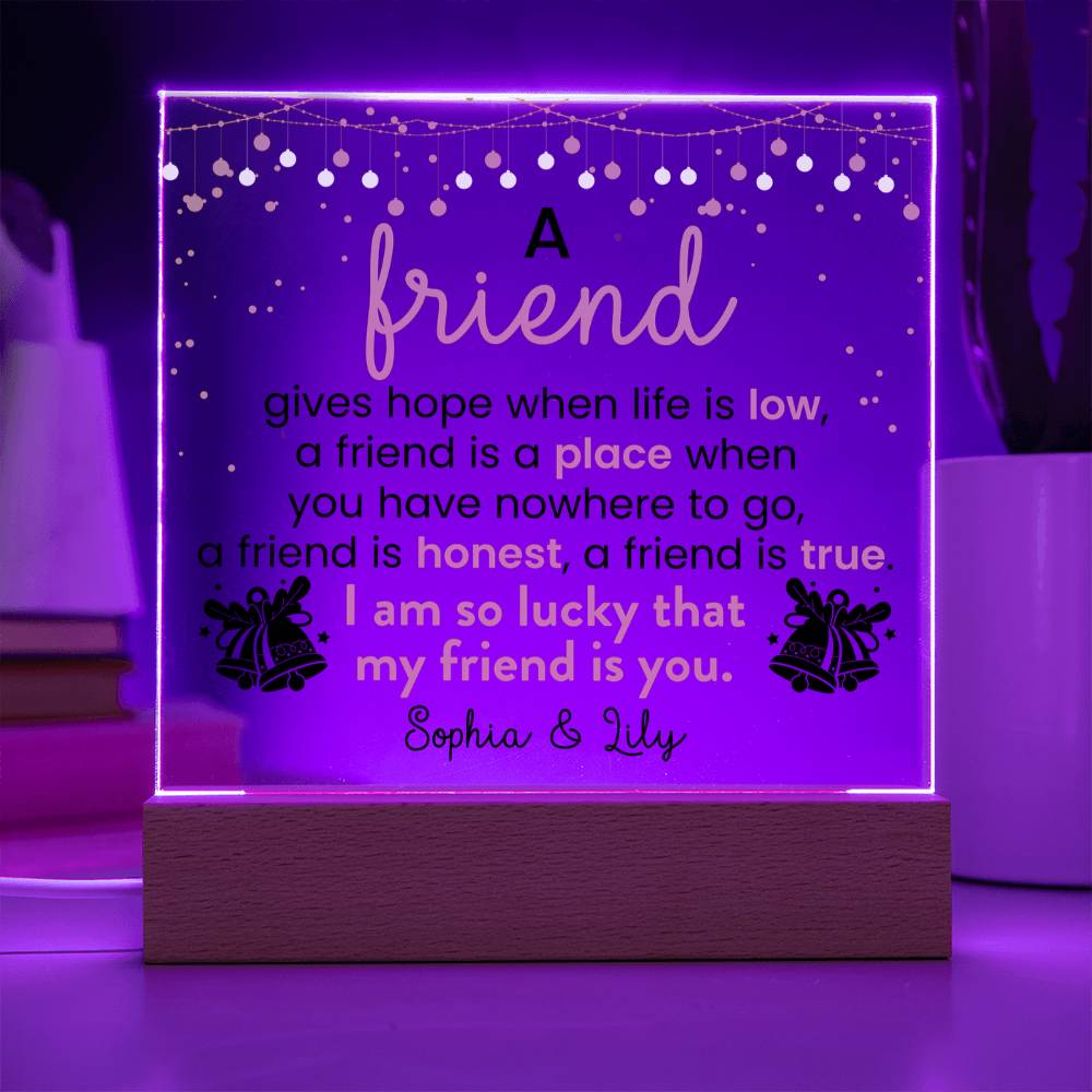 Best Friend Inspirational Acrylic Block – Personalized Friendship Gift