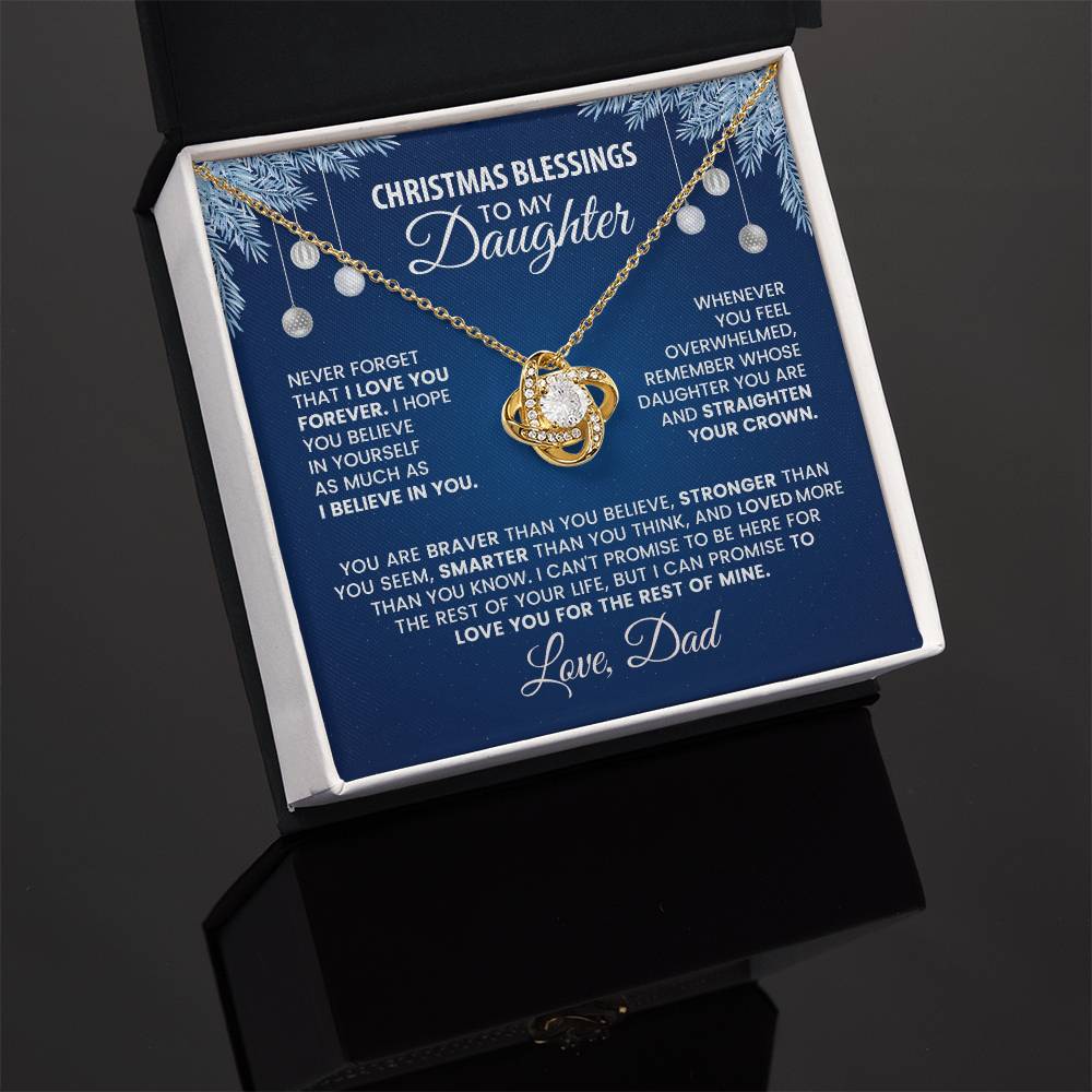 Christmas Blessings Necklace for Daughter from Dad – Heartfelt Holiday Gift with Inspirational Message Card
