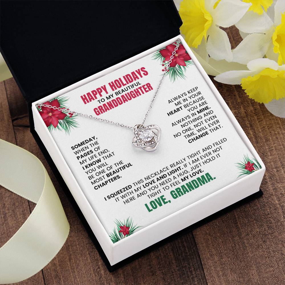 Holiday Love Knot Necklace for Granddaughter – Meaningful Christmas Gift from Grandma
