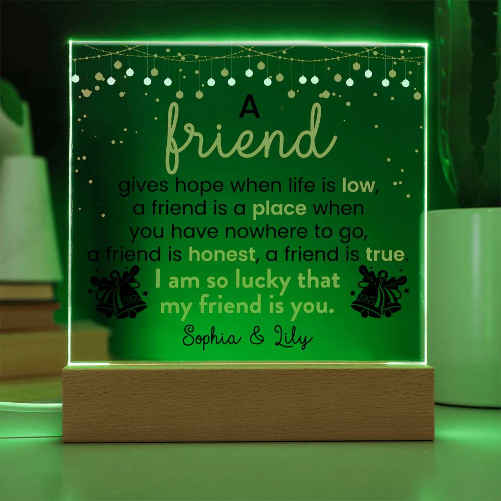 Best Friend Inspirational Acrylic Block – Personalized Friendship Gift