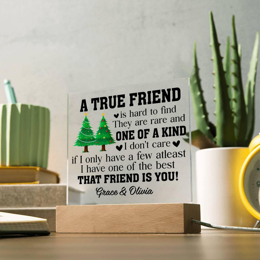 Personalized True Friend Acrylic Block – Custom Best Friend Gift