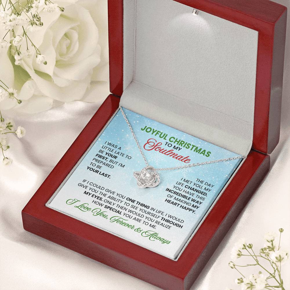 Christmas Soulmate Necklace – Romantic Holiday Gift for Him or Her with Message Card