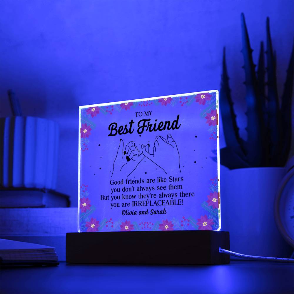Personalized Best Friend Pinky Promise Acrylic Block – Irreplaceable Friend Gift