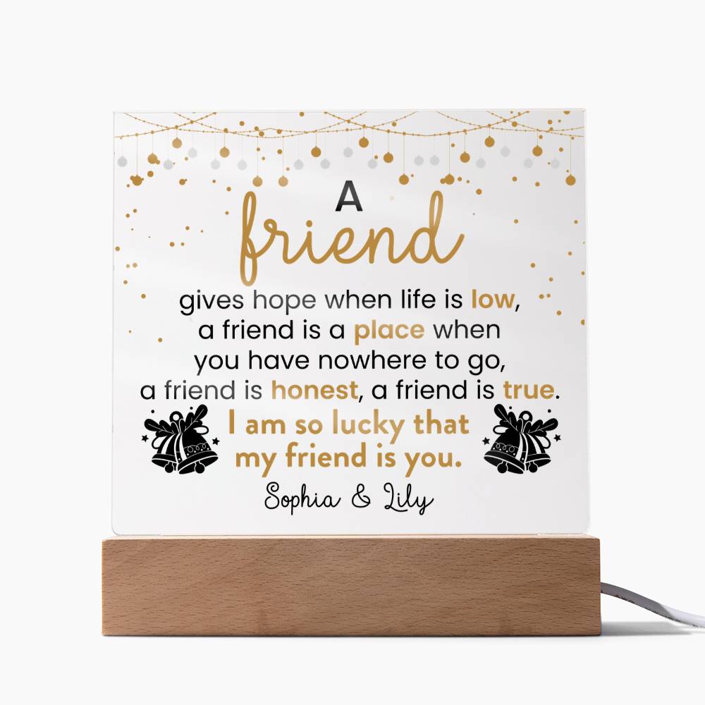 Best Friend Inspirational Acrylic Block – Personalized Friendship Gift