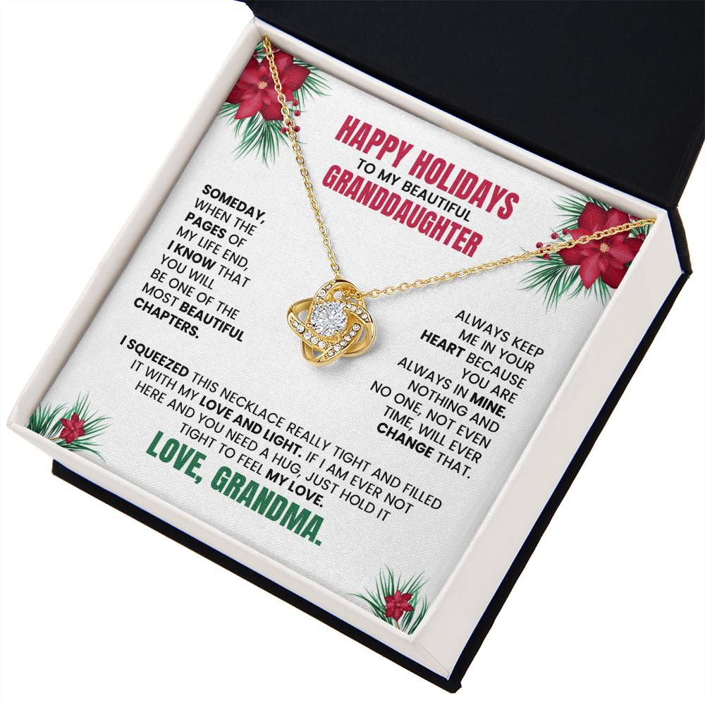 Holiday Love Knot Necklace for Granddaughter – Meaningful Christmas Gift from Grandma