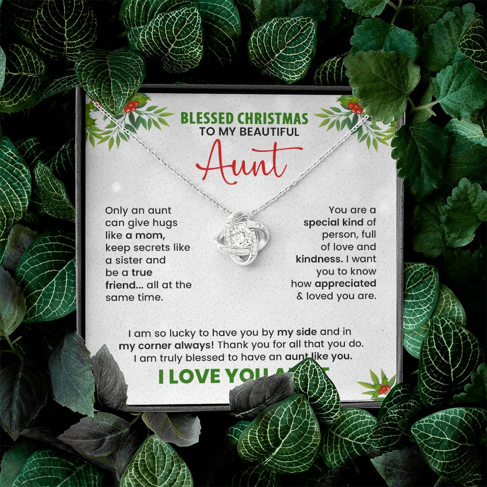 Blessed Christmas Aunt Necklace – Meaningful Holiday Gift with Heartfelt Message Card