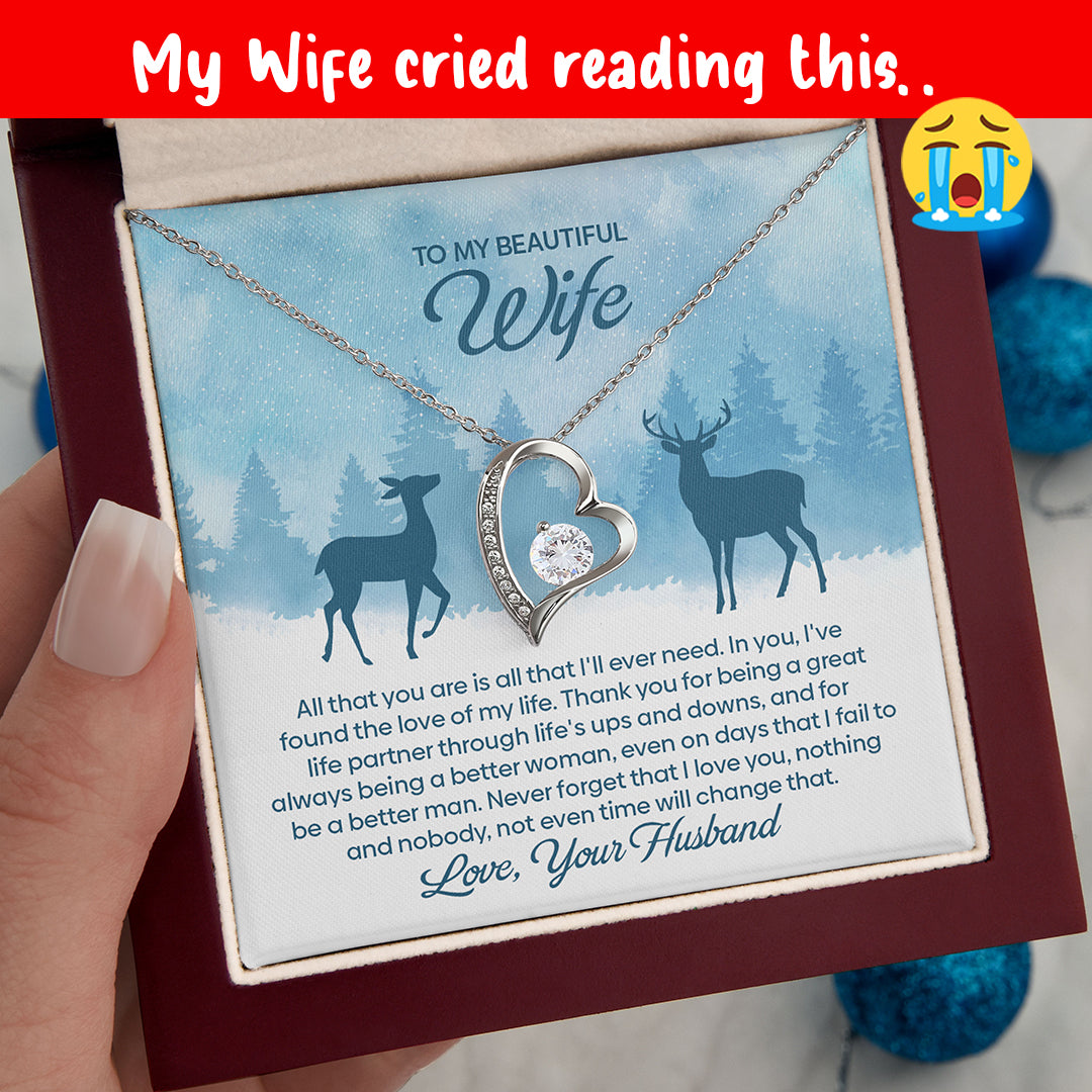 To My Beautiful Wife – Winter Forest Forever Love Necklace !