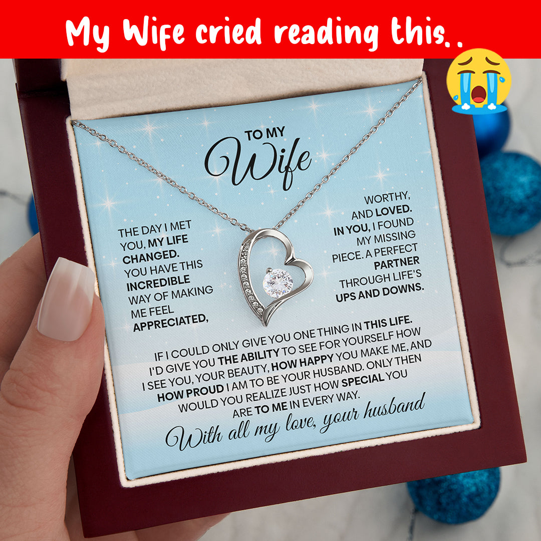 Forever Love Heart Pendant Necklace for Wife – A Message That Melts Her Heart