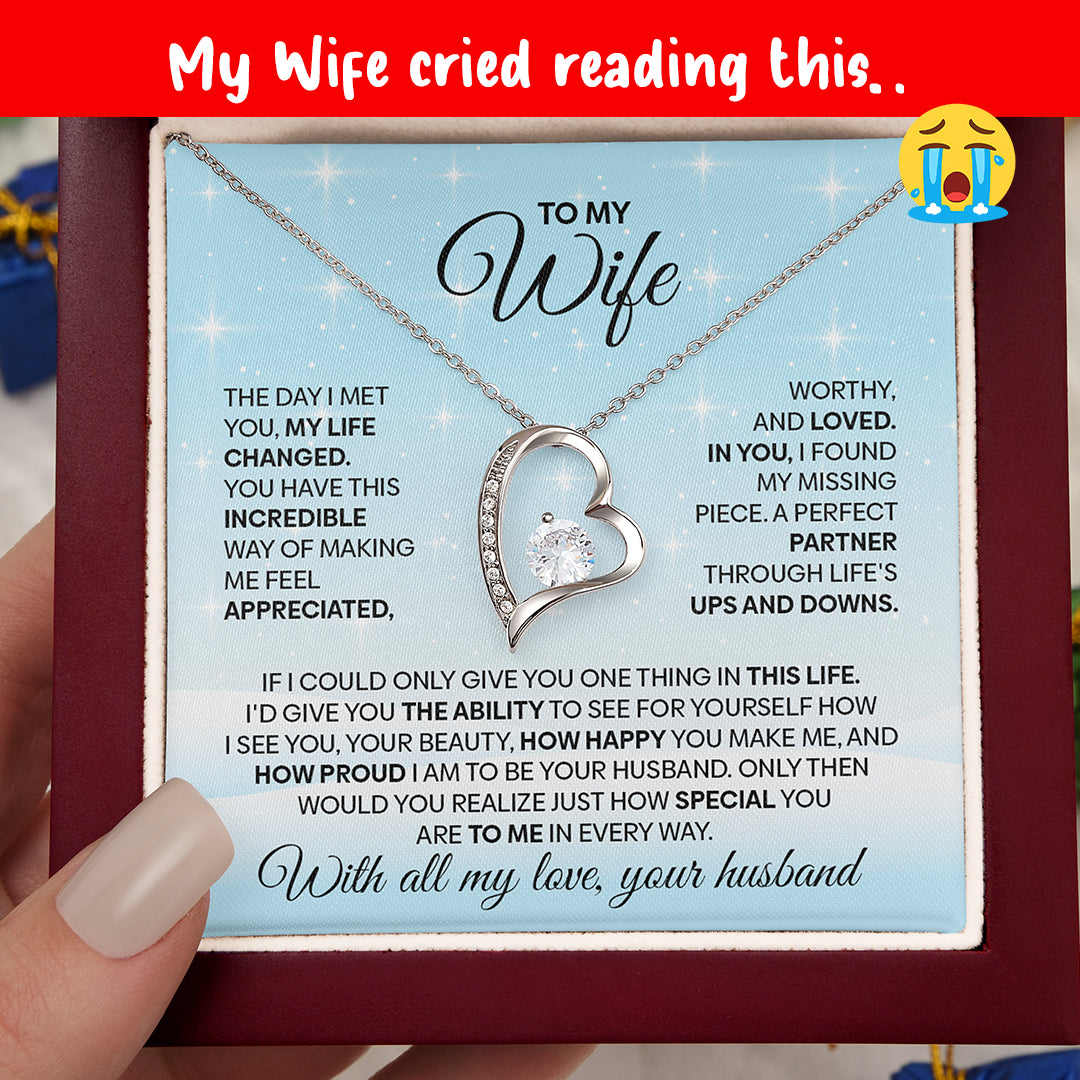 Forever Love Heart Pendant Necklace for Wife – A Message That Melts Her Heart