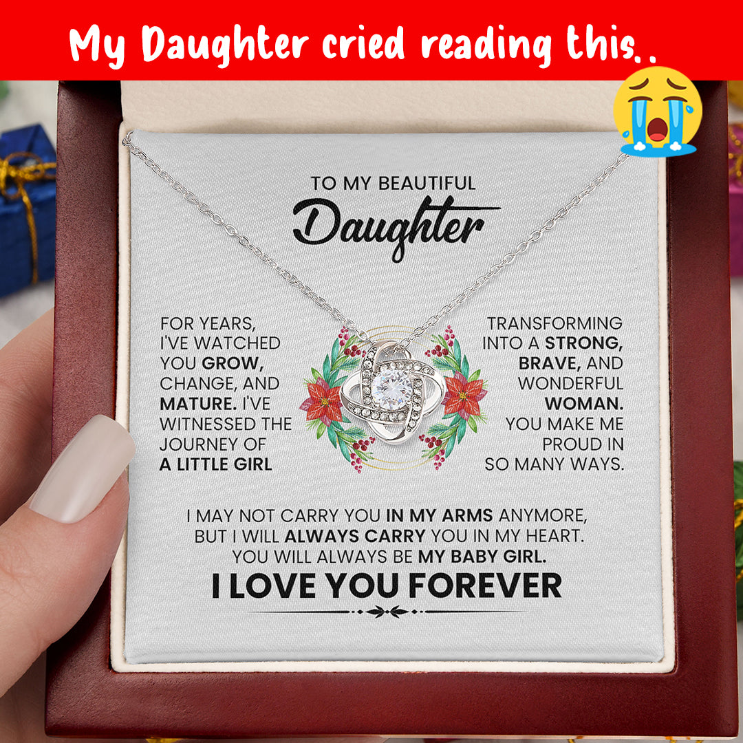 To My Beautiful Daughter – Heartfelt Forever Love Necklace Gift