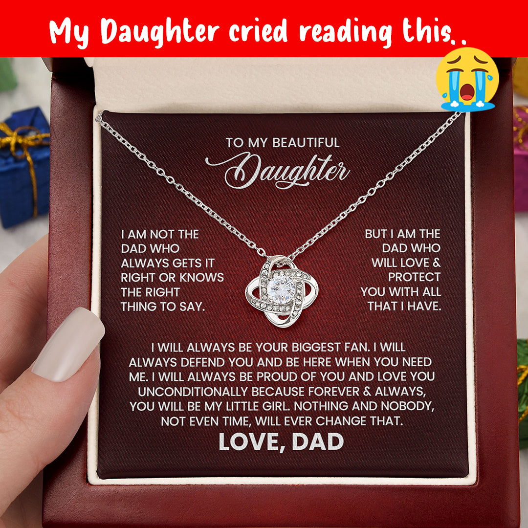 To My Beautiful Daughter – Love From Dad Knot Necklace