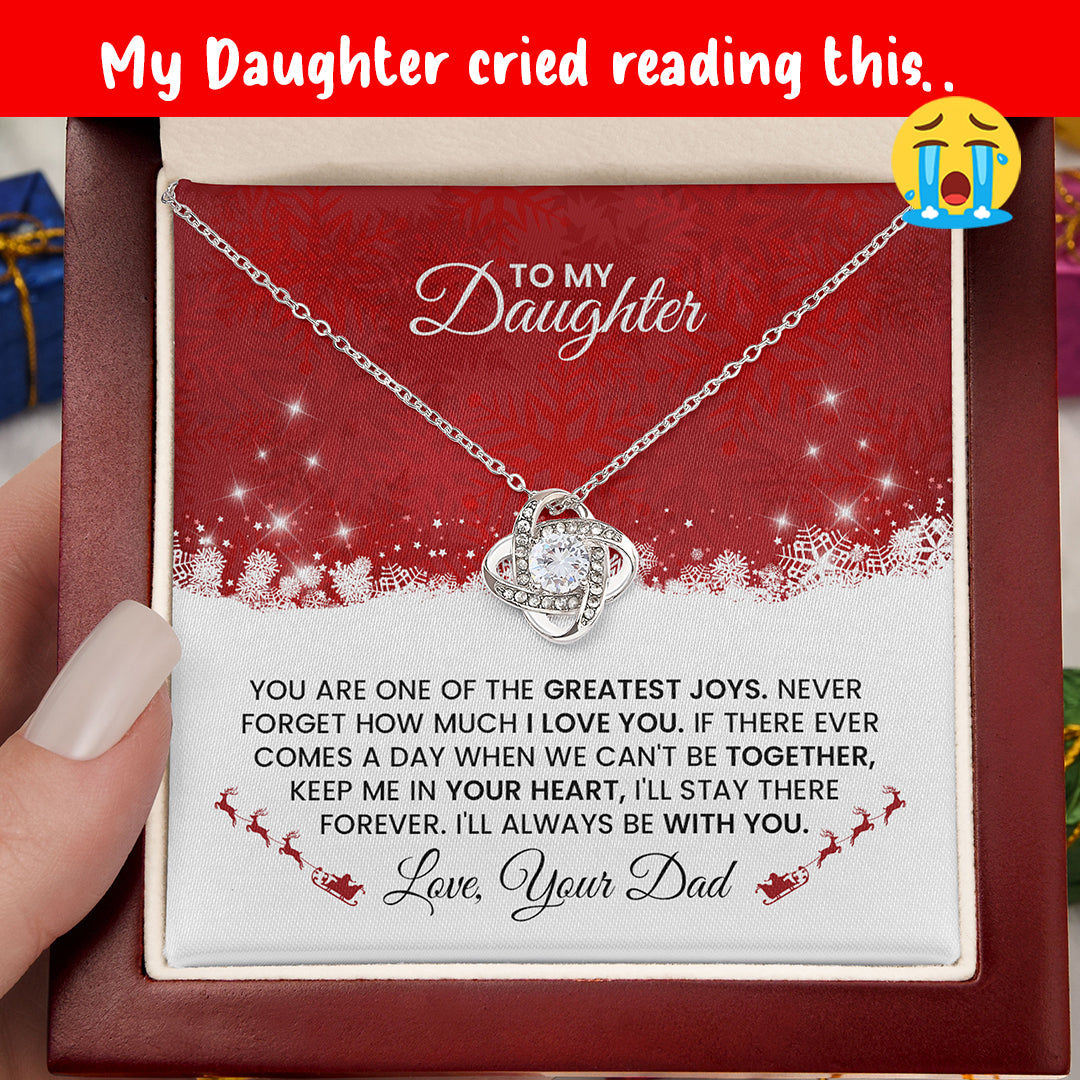 To My Daughter – Christmas Forever Love Knot Necklace from Dad (Christmas Edition)