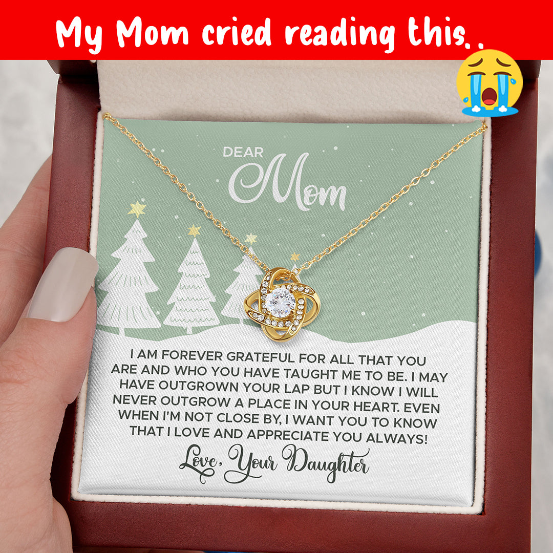 Dear Mom – Forever Grateful Love Knot Necklace from Daughter