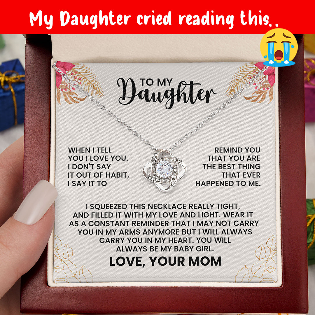 To My Daughter – Heartfelt Love Knot Necklace from Mom