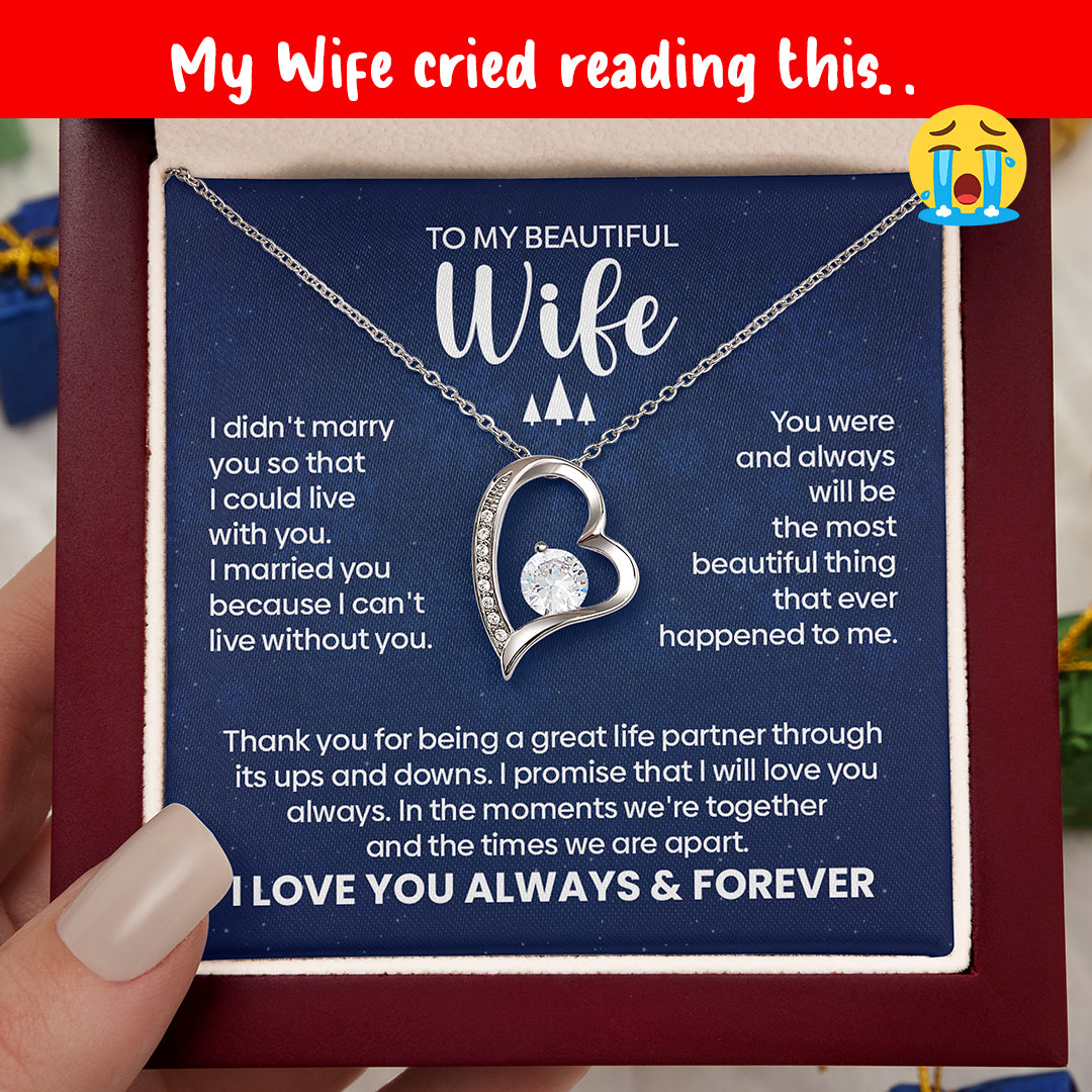 Heartfelt Forever Love Necklace for Wife – A Gift of Endless Devotion