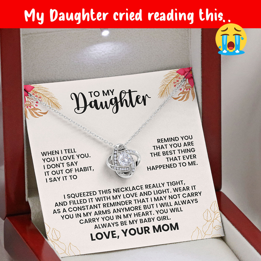 To My Daughter – Heartfelt Love Knot Necklace from Mom