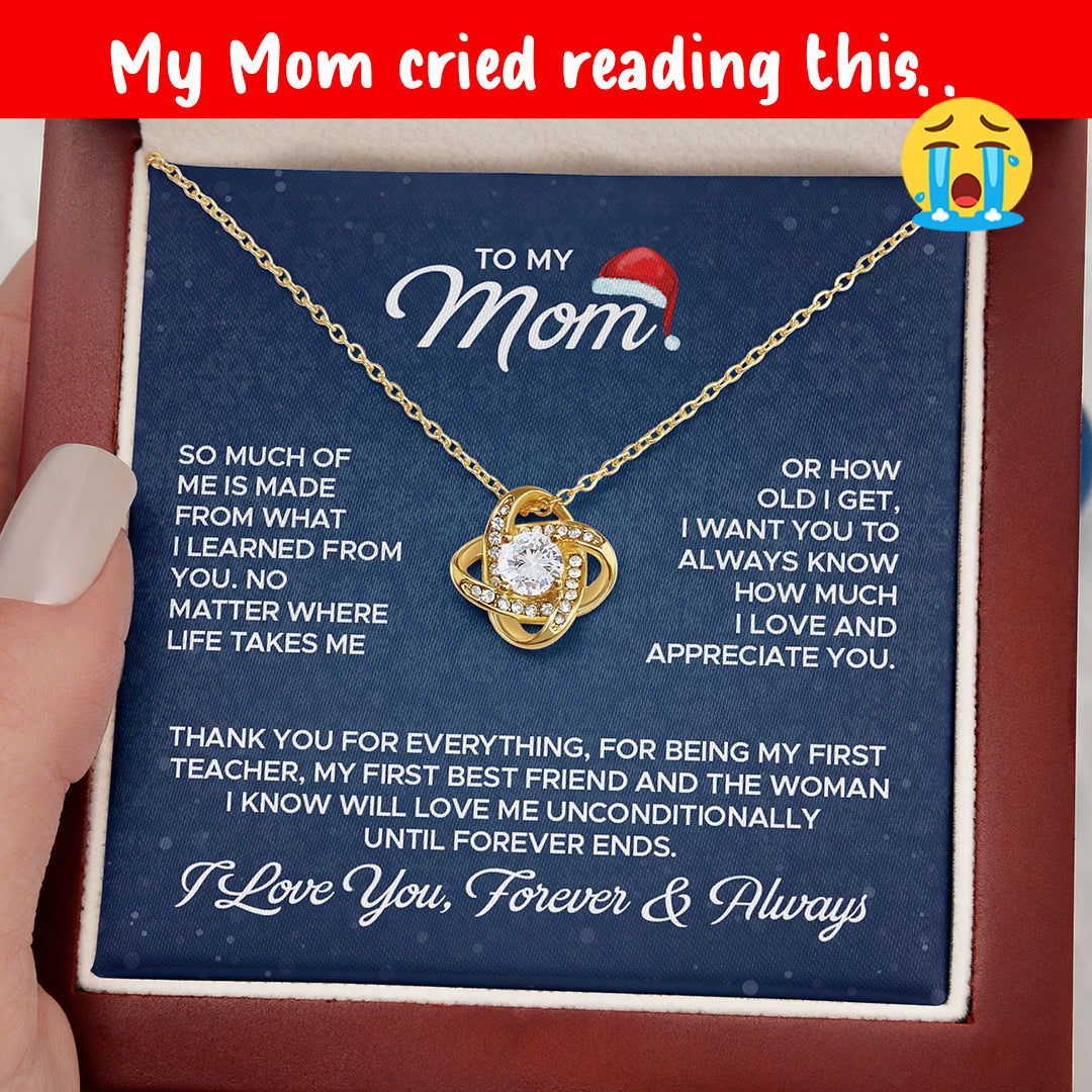 To My Mom – Forever Love Knot Necklace (Christmas Edition)