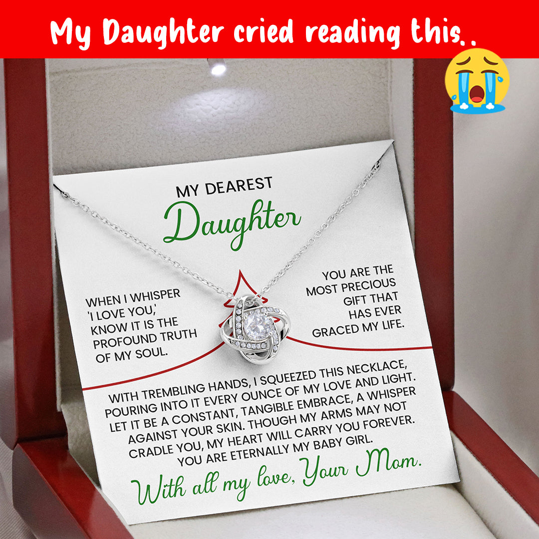My Dearest Daughter – Heartfelt Love Knot Necklace from Mom