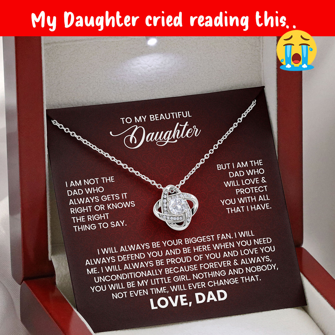 To My Beautiful Daughter – Love From Dad Knot Necklace