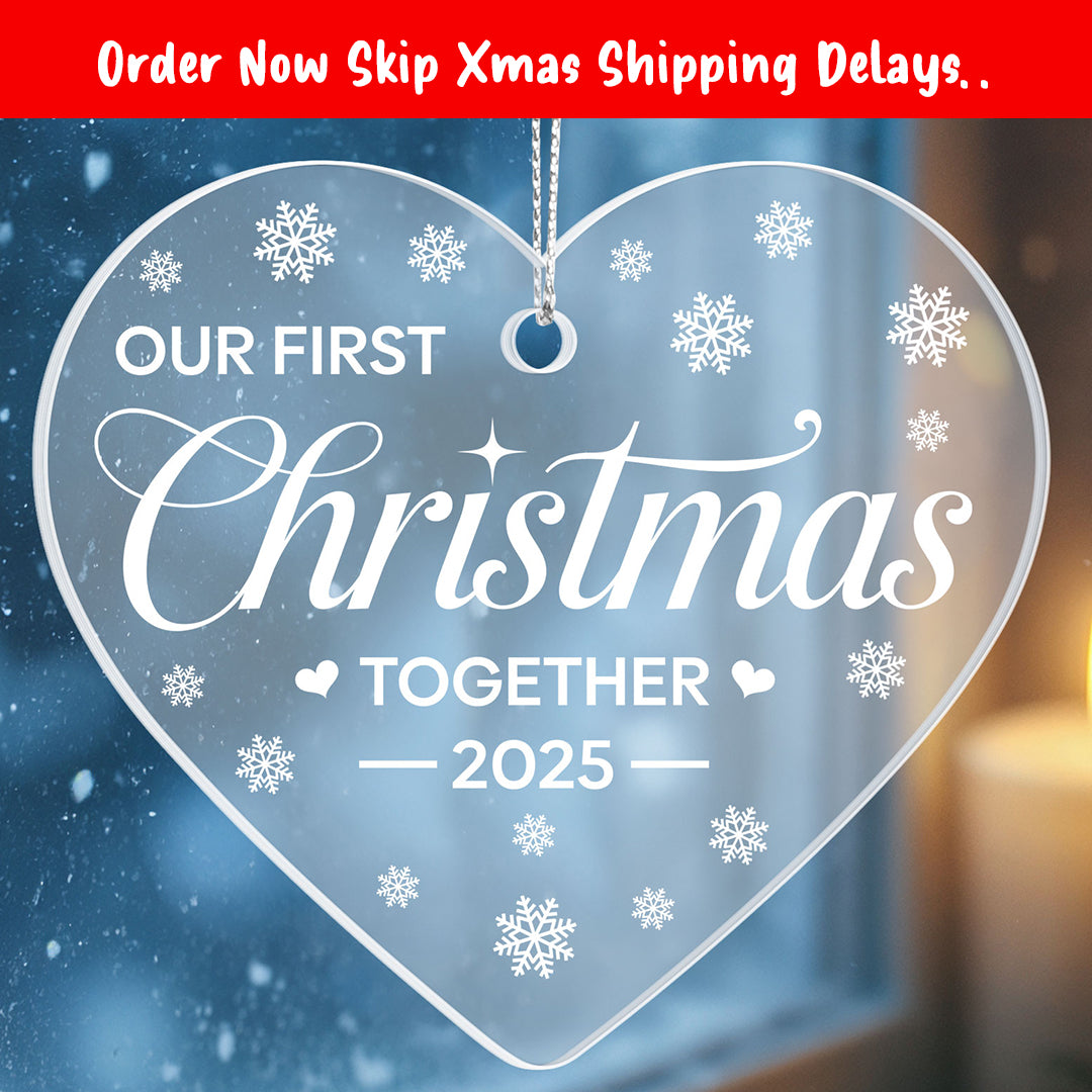 Personalized Heart Ornament – Our First Christmas Together Keepsake