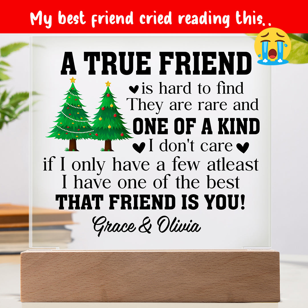 Personalized True Friend Acrylic Block – Custom Best Friend Gift