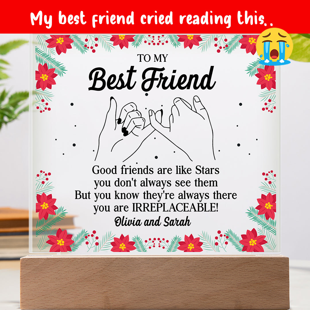 Personalized Best Friend Pinky Promise Acrylic Block – Irreplaceable Friend Gift