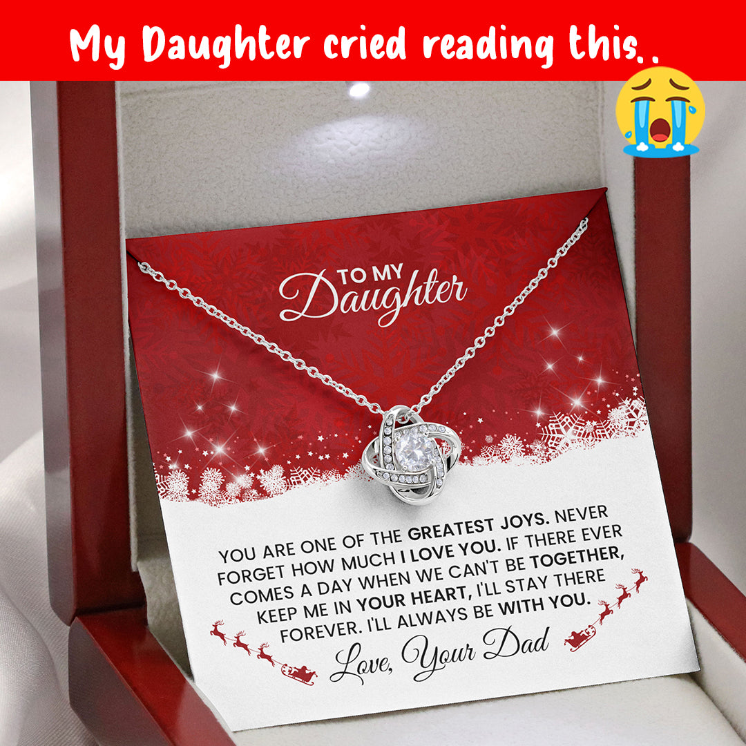 To My Daughter – Christmas Forever Love Knot Necklace from Dad (Christmas Edition)