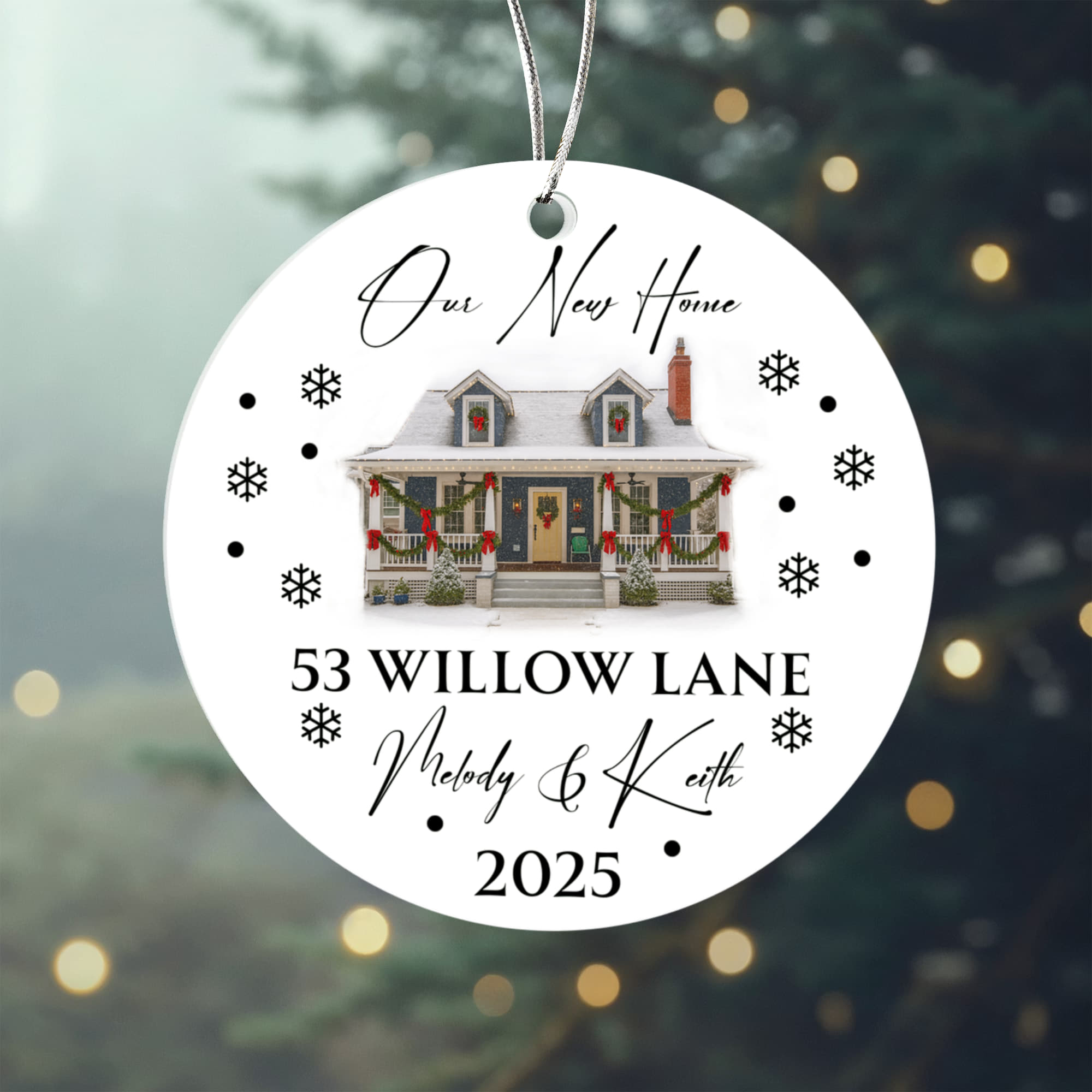 Custom address housewarming ornament 2025