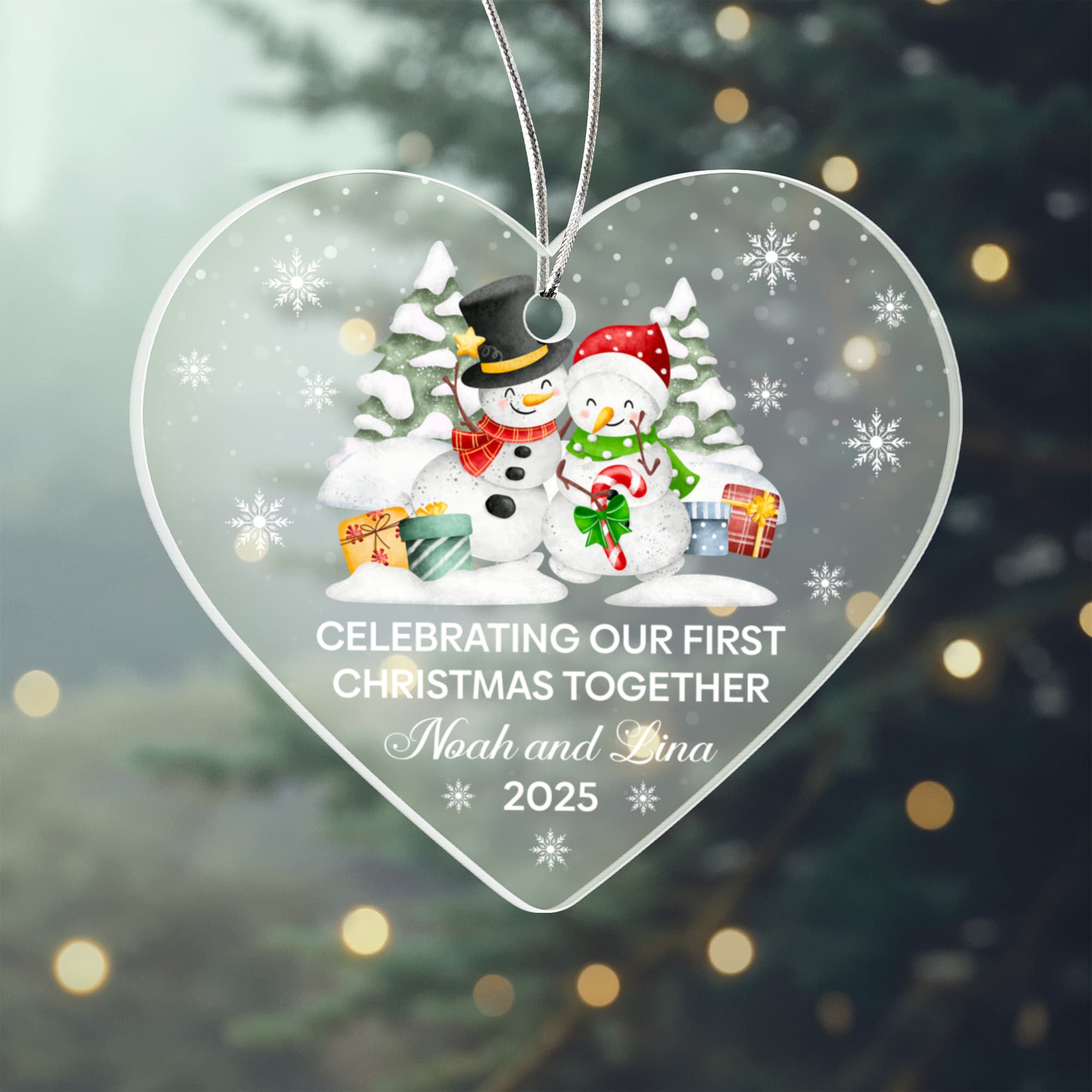 Cute Snowman Christmas Ornament with Year