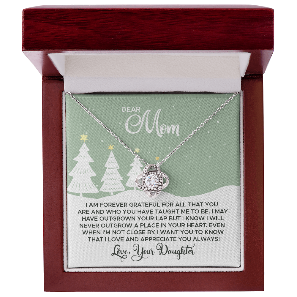 Dear Mom Christmas Necklace with Message Card