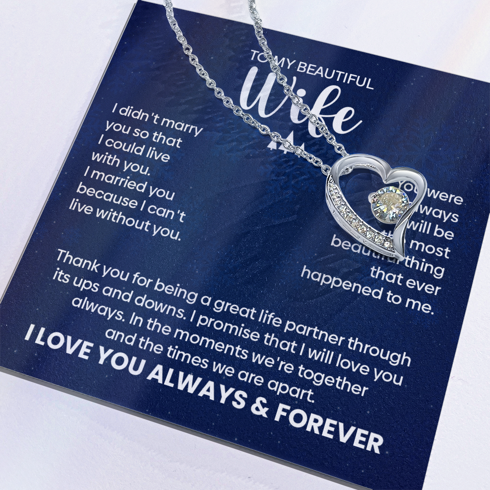 Elegant Wife Necklace with Love Letter Background
