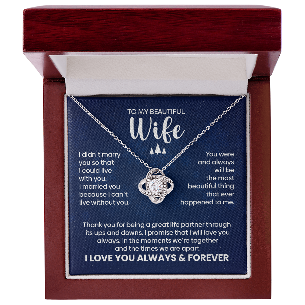 Forever Love Necklace for Wife with Sentimental Message Card