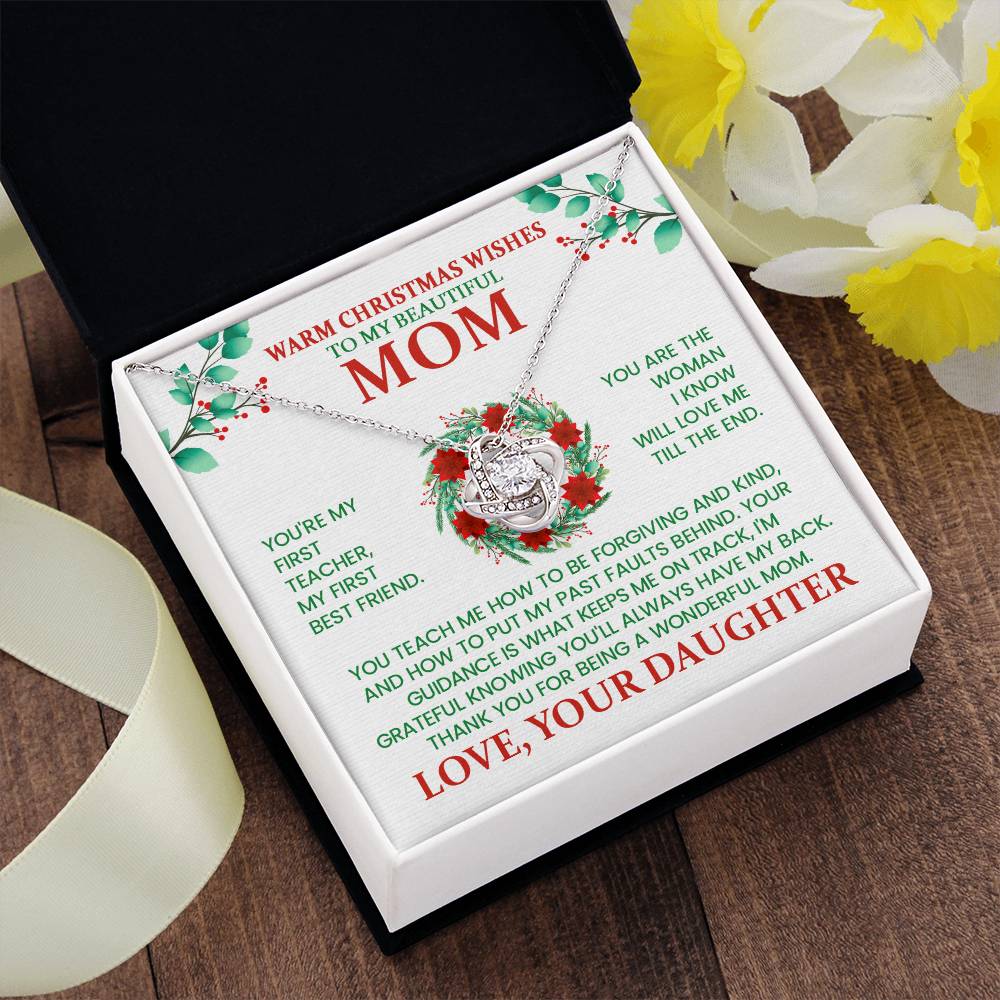 Holiday jewelry for mom from daughter with festive wreath design