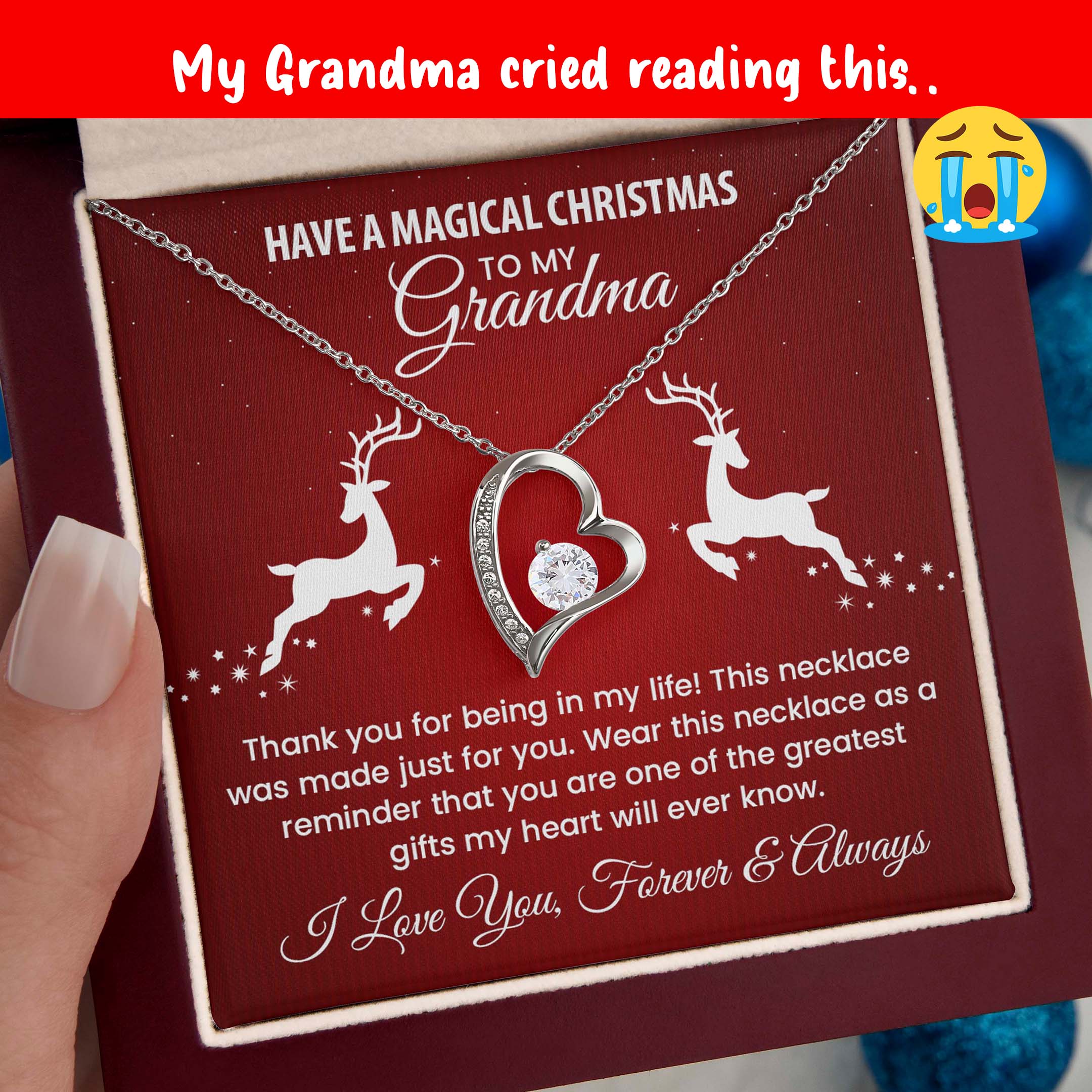 Magical Christmas Grandma message card jewelry