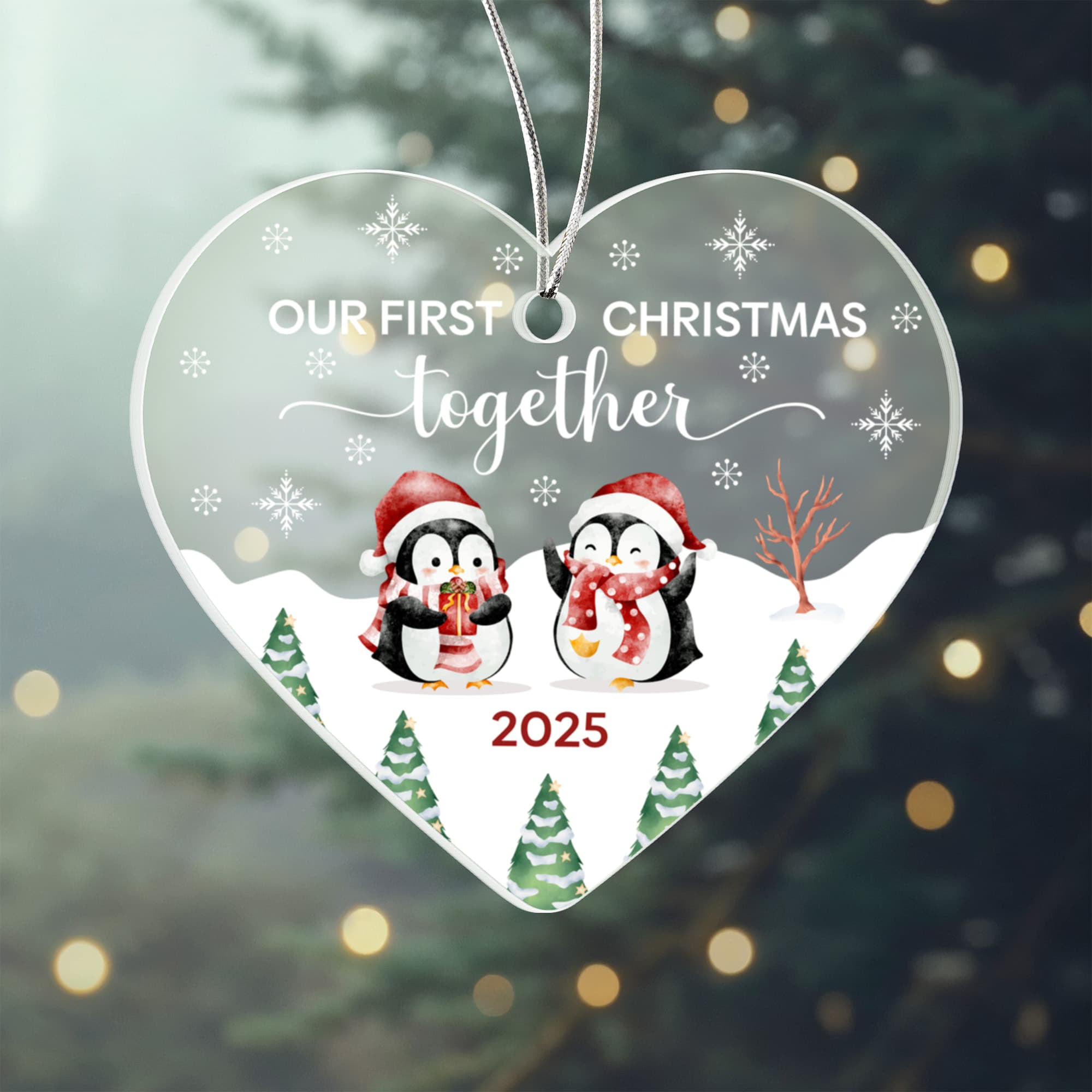 Penguin Couple Holiday Keepsake Ornament