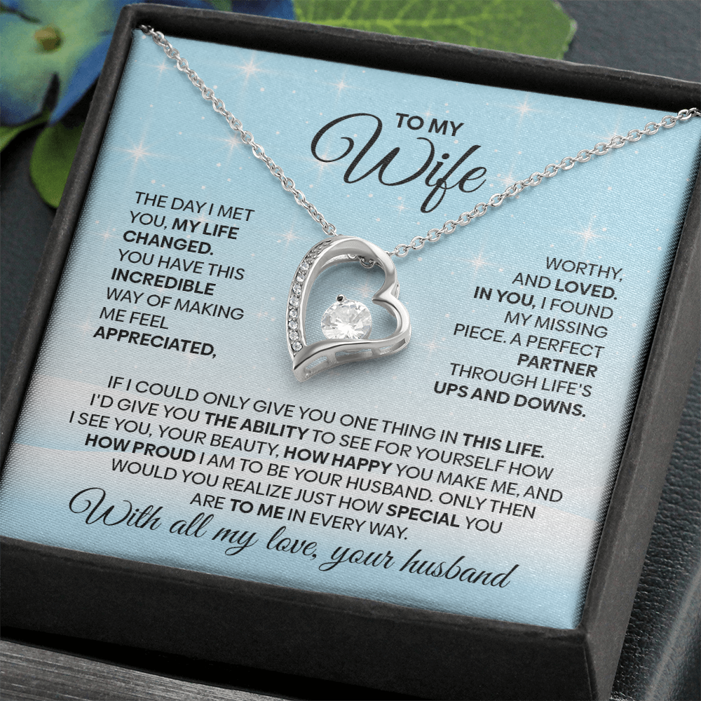 Romantic Wife Necklace with Message Card