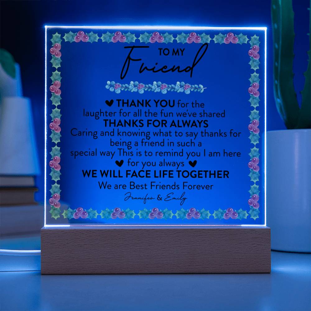 Personalized To My Friend Acrylic Block – Best Friends Forever Gift