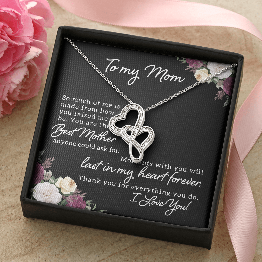 To My Mom Heart-to-Heart Pendant Necklace