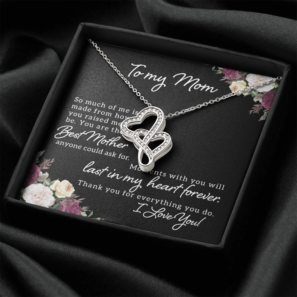 To My Mom Heart-to-Heart Pendant Necklace