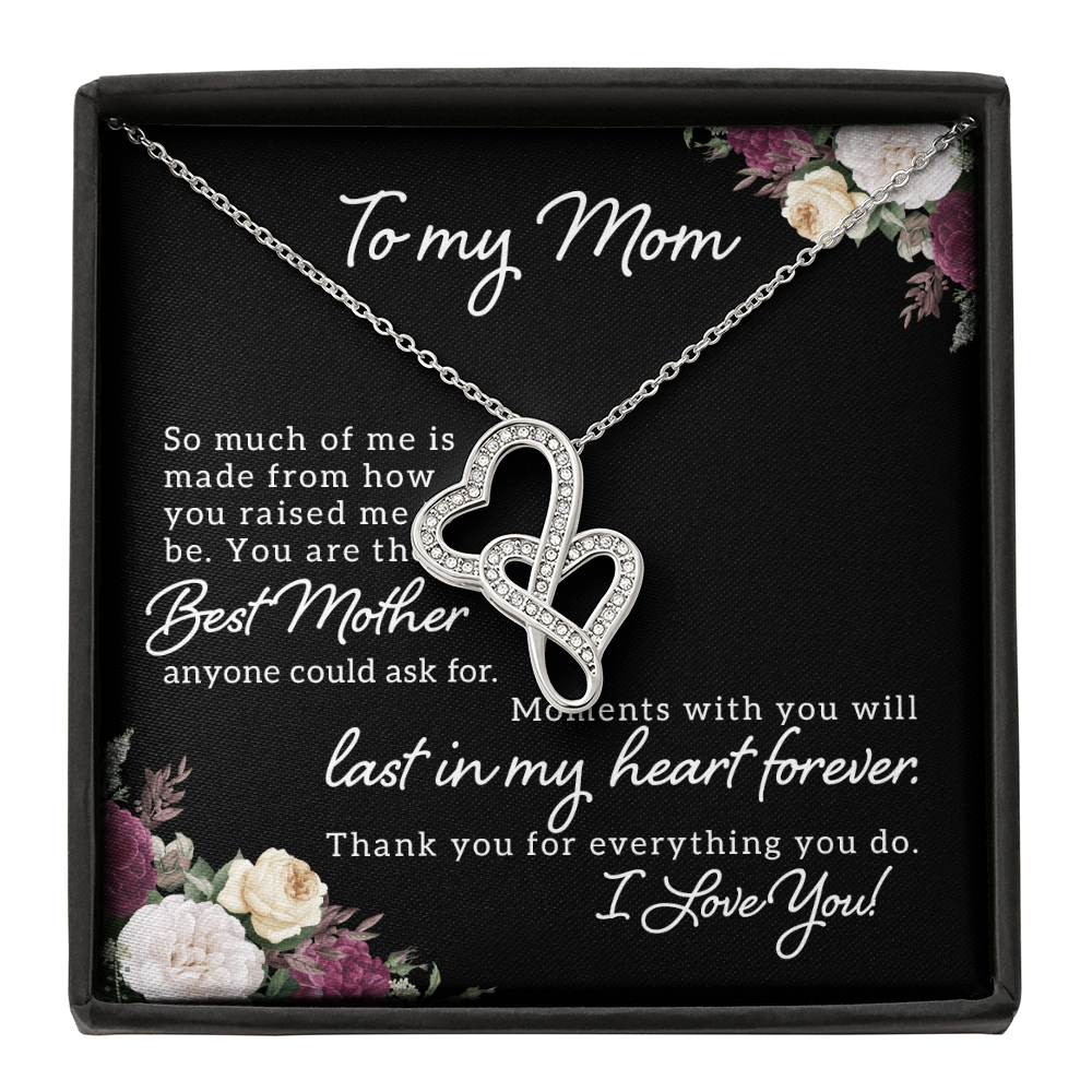 To My Mom Heart-to-Heart Pendant Necklace