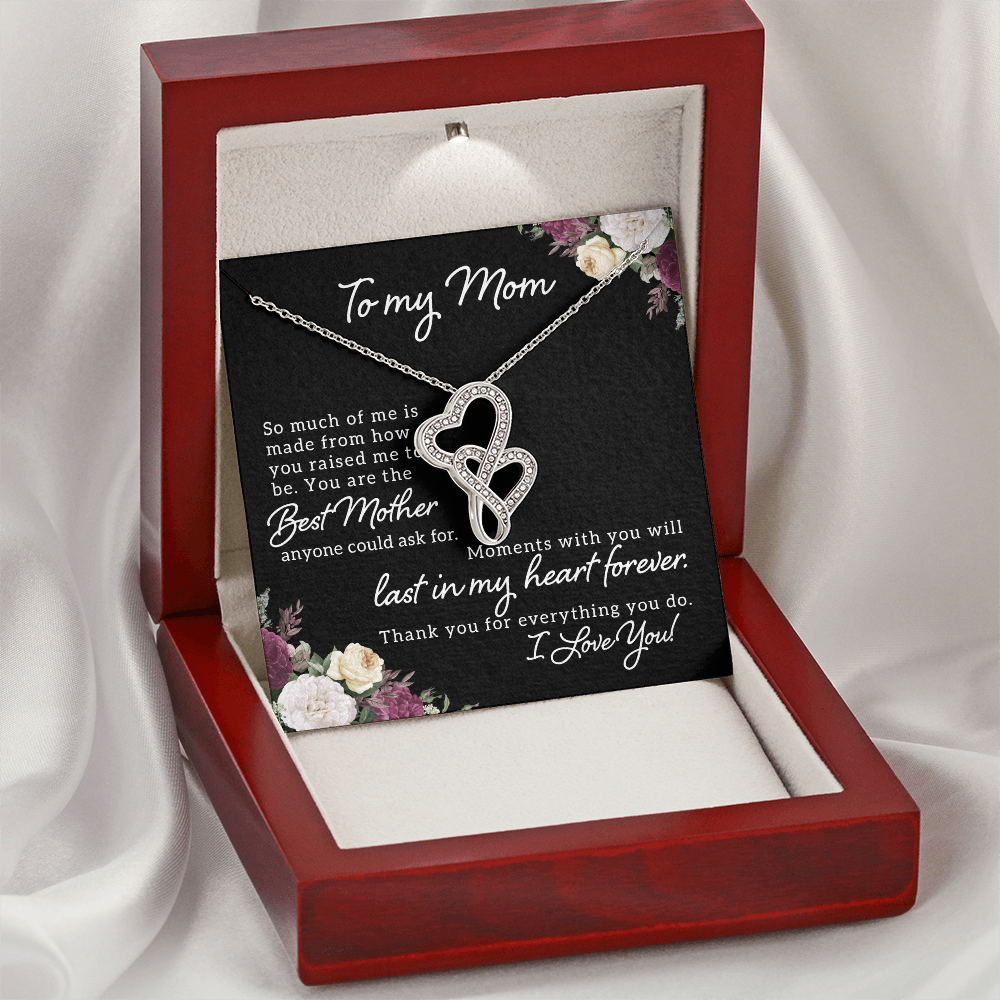 To My Mom Heart-to-Heart Pendant Necklace