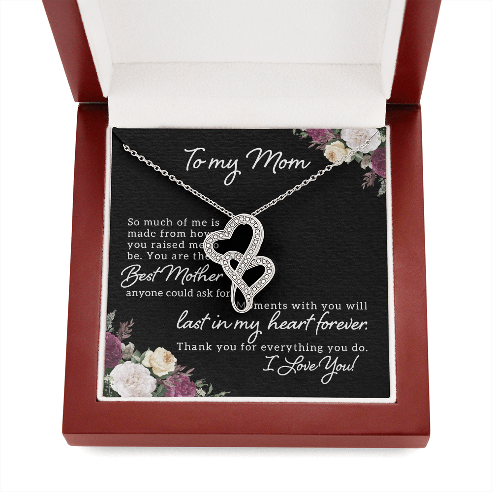 To My Mom Heart-to-Heart Pendant Necklace