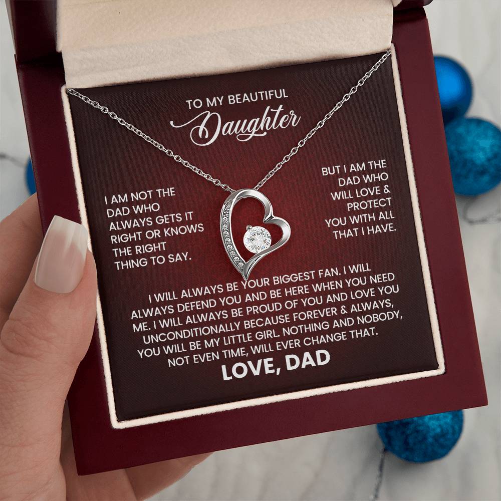 To My Beautiful Daughter – Love From Dad Forever Love Necklace