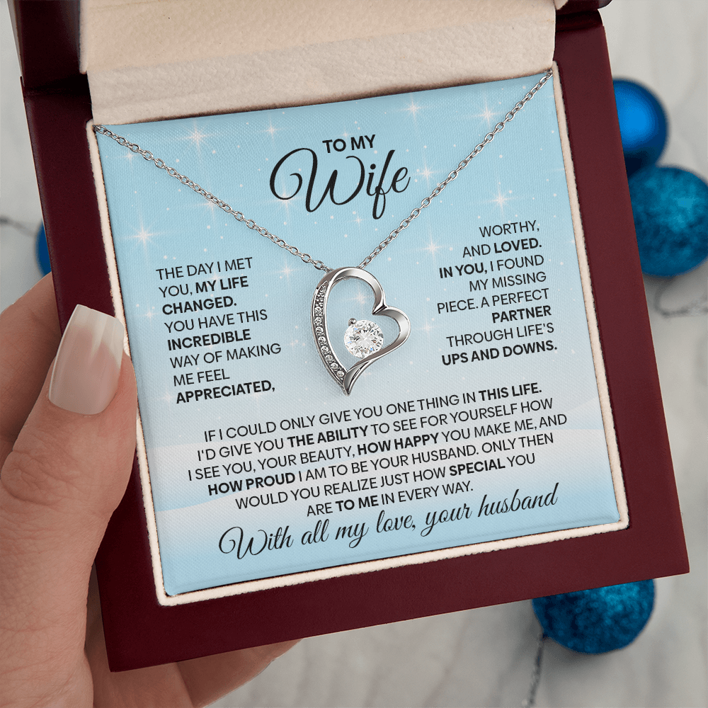 Forever Love Heart Pendant Necklace for Wife – A Message That Melts Her Heart