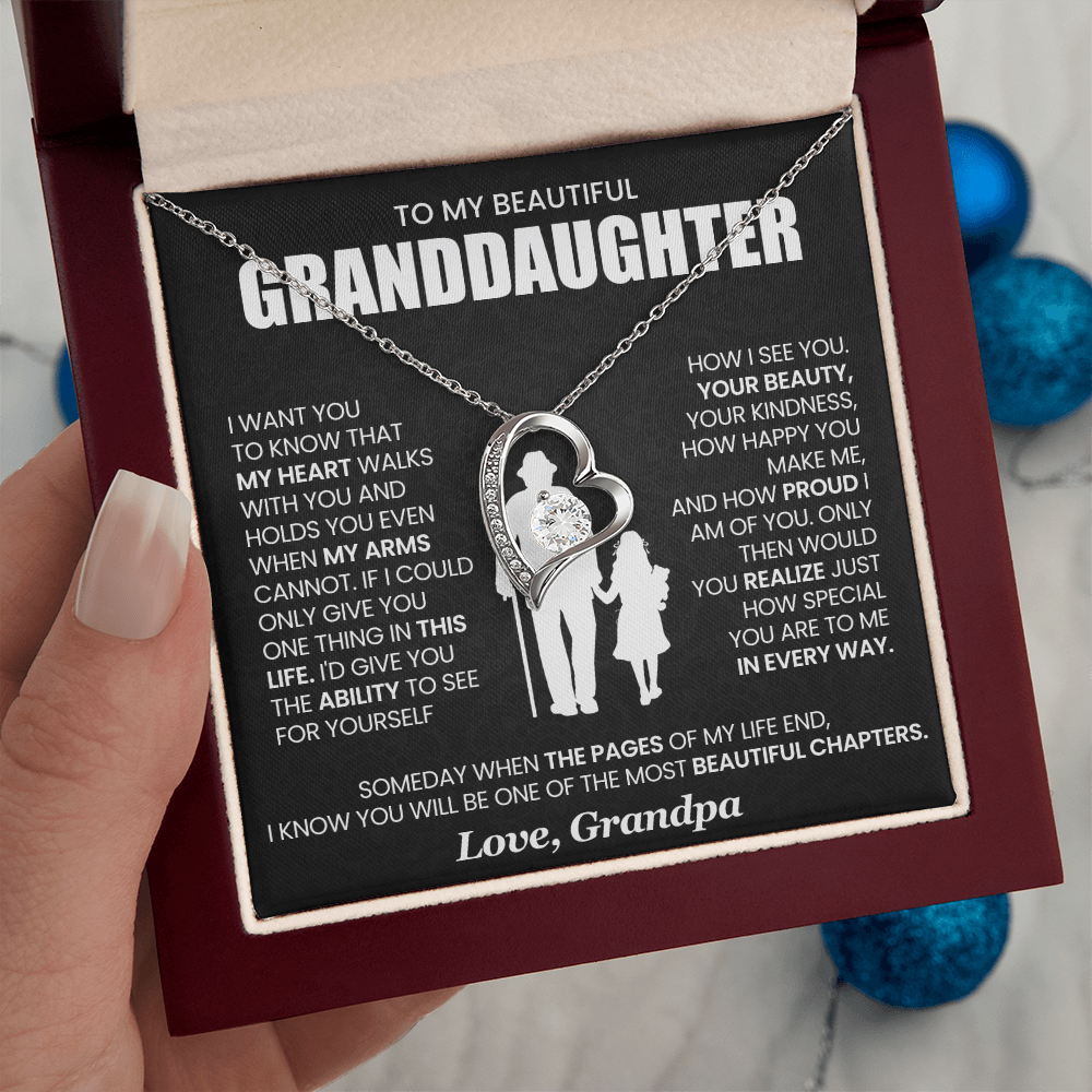 To My Granddaughter - From Grandpa - Forever Love Necklace!