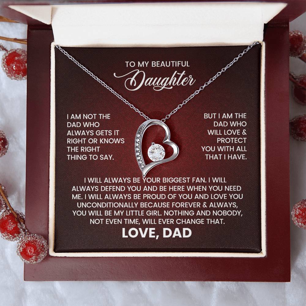 To My Beautiful Daughter – Love From Dad Forever Love Necklace